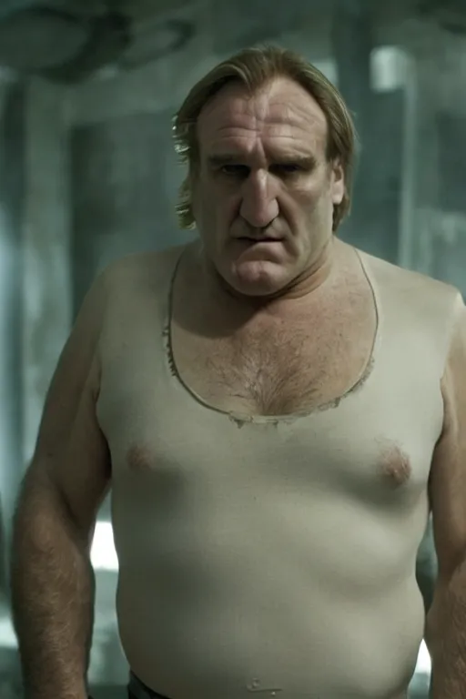 Prompt: [a still of Gerard Depardieu in the movie Splice (2007), 4k, HD, high quality, octane]