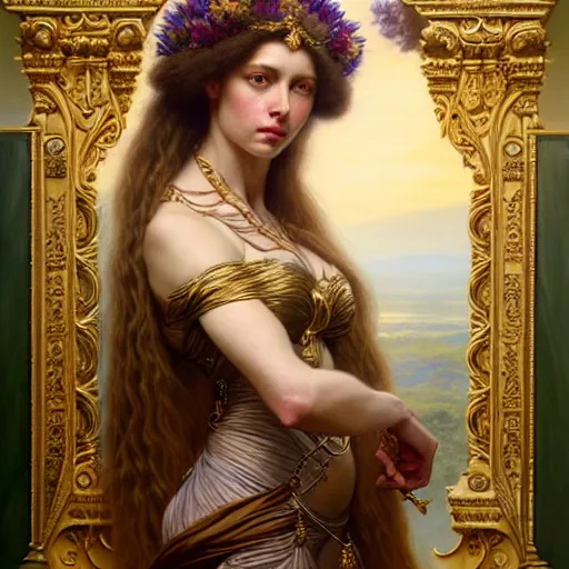 Prompt: highly detailed portrait of a majestic lioness queen in the form of a beautiful woman. d & d. art by donato giancola, franz xaver winterhalter, evelyn de morgan, bastien lecouffe - deharme. trending on artstation, intricate details, energetic composition, golden ratio, concept art, illustration, elegant art, global illuminaition