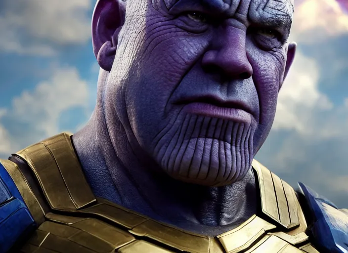 Image similar to benjamin netanyahu as thanos from avengers endgame, 8 k, bluray, screenshot