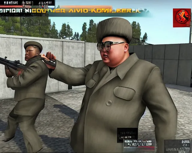 Image similar to kim jong un, counter strike global offensive, videogame