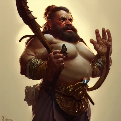 Prompt: dwarf, muscular upper body, D&D, fantasy, intricate, elegant, highly detailed, digital painting, artstation, concept art, smooth, sharp focus, illustration, art by artgerm and greg rutkowski and alphonse mucha