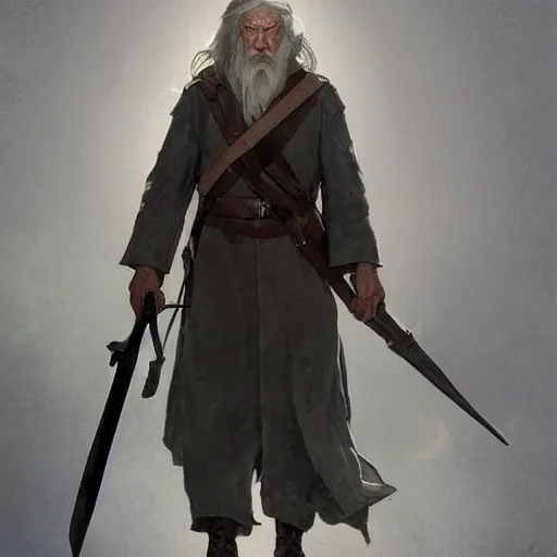 Prompt: Gandalf as an american soldier, digital painting, artstation, concept art, sharp focus, illustration, art by and greg rutkowski and alphonse mucha, highly detailed