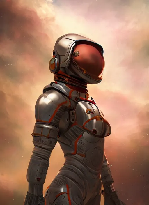 Prompt: hyper realistic photography, space paladin crusader astronaut girl, full body, rule of thirds, human proportion, good anatomy, beautiful face, conceptart, saturated colors, cinematic, juan gimenez, redshift, octane