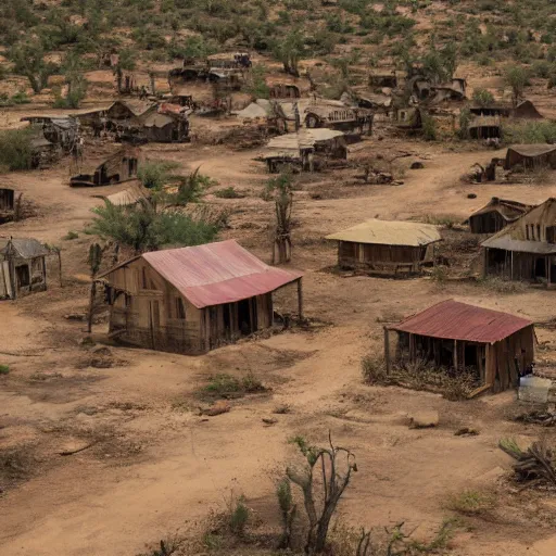 Image similar to movie scene of a Voodoo ghost town, 8k