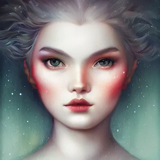 Prompt: a portrait in the style of anna dittmann and charlie bowater and tom bagshaw.