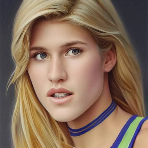 Image similar to eugenie bouchard in the style of stefan kostic, realistic, full body, sharp focus, 8 k high definition, insanely detailed, intricate, elegant, art by stanley lau and artgerm