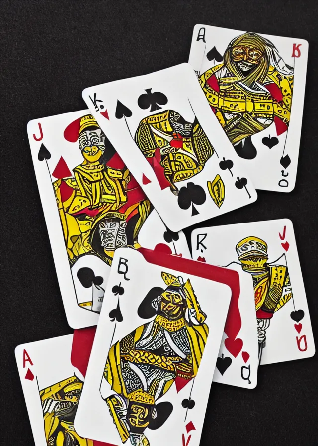 Image similar to 5 of bees, poker playing card