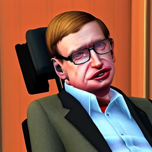 Image similar to stephen hawking in sims 4, gameplay footage