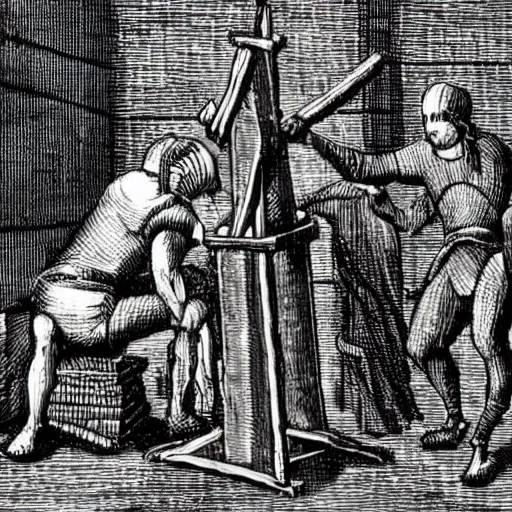 Prompt: a medieval torture device, historical artifact