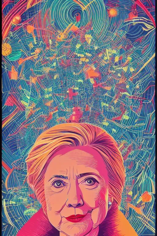 Prompt: Hillary Clinton, victo ngai, artgerm portrait
