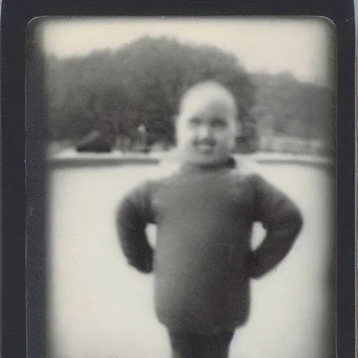 Prompt: a polaroid photo of a person shaped thing