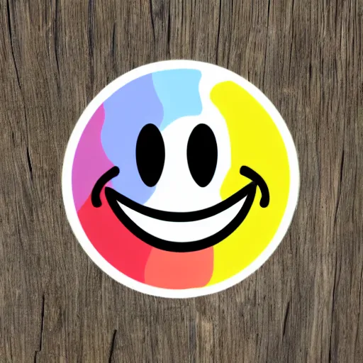 Prompt: logo of a paint splash on a smiley face