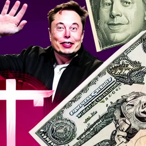 Prompt: elon musk vomiting money, high detail