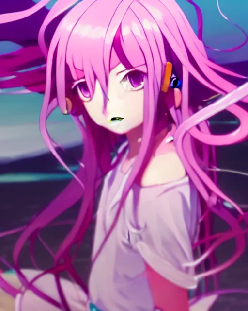 Prompt: pastel no game no life magical girl anime screenshot, anime, intricate, sharp focus, illustration, highly detailed, digital painting, clean artstyle, concept art, matte, art by ilya kuvshinov and ruan jia and greg rutkowski, masterpiece