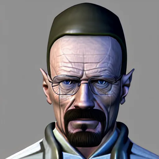 Image similar to 3 d modelling reference of walter white video game character. free download for artists.