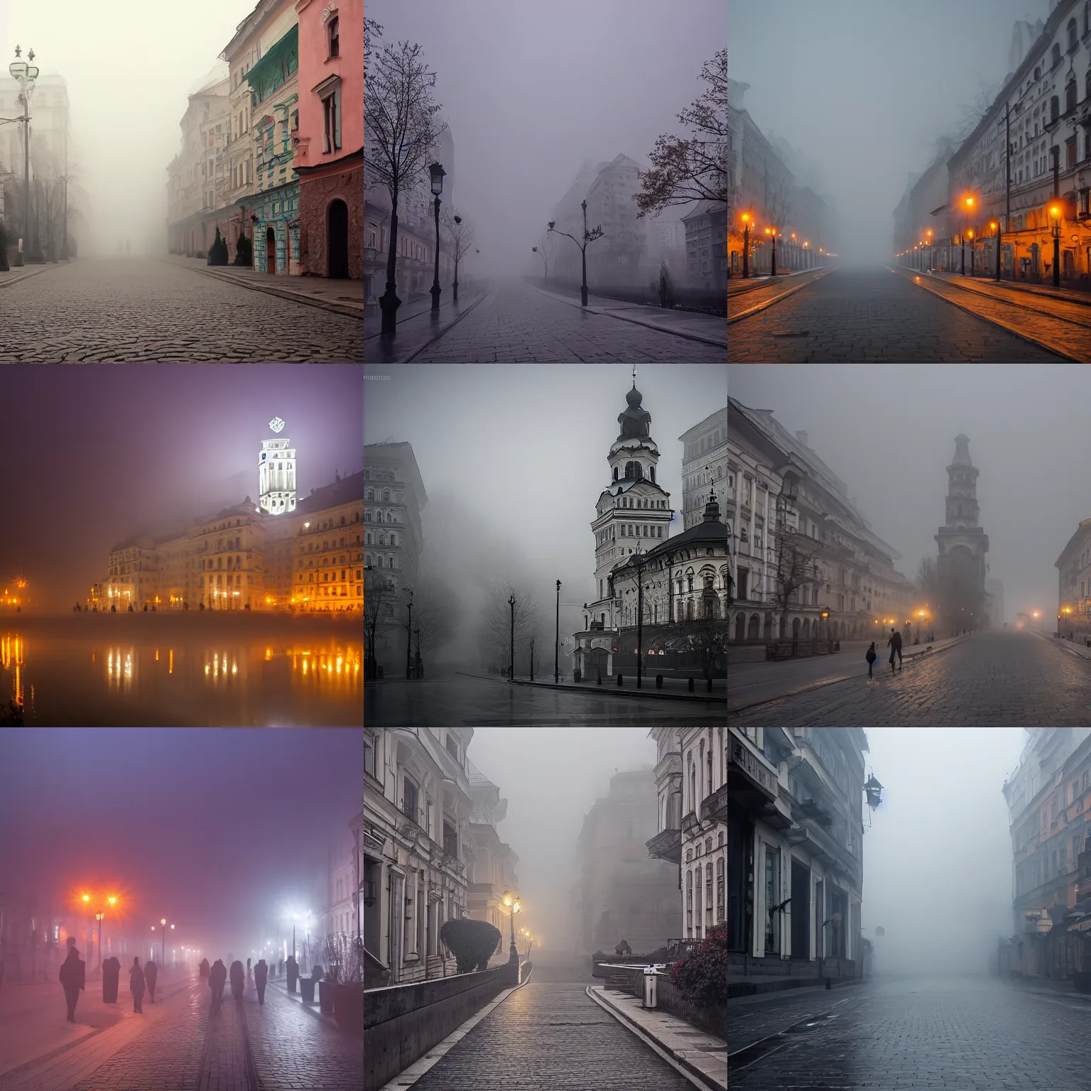 Prompt: dramatic old kyiv city in fog 8k, smooth,