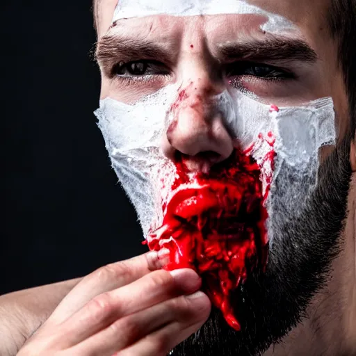 Prompt: if you fill your mouth with a razor, you will spit blood