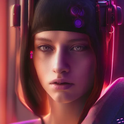 Image similar to the cyberpunk girl portrait, render, octane, 4k, highly detailed, vivid colors, high definition