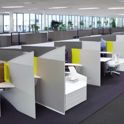 Prompt: Hironymous Bosch office cubicles