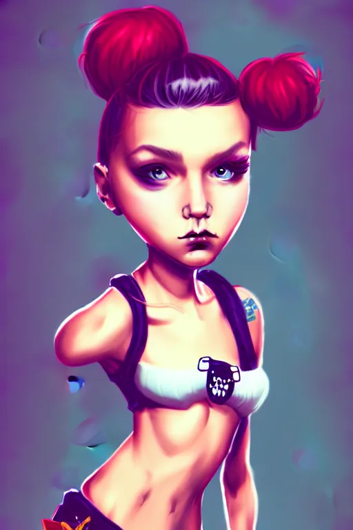 Image similar to a cute girl punk inspired by art Artstation Alena Zmienko, sketch, photoshop