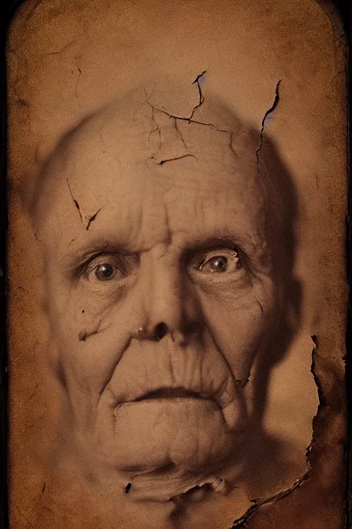Prompt: portrait of old demon, old vintage photography, damaged photo, film artifacts, scratches, tears, high sharpness, hyperrealistic, ultra detailed, 4 k