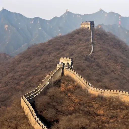 Image similar to a destroyed and deserted great wall of china