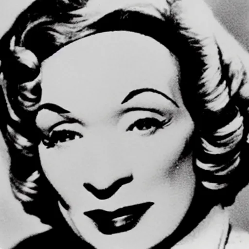 Prompt: a flat icon of marlene dietrich
