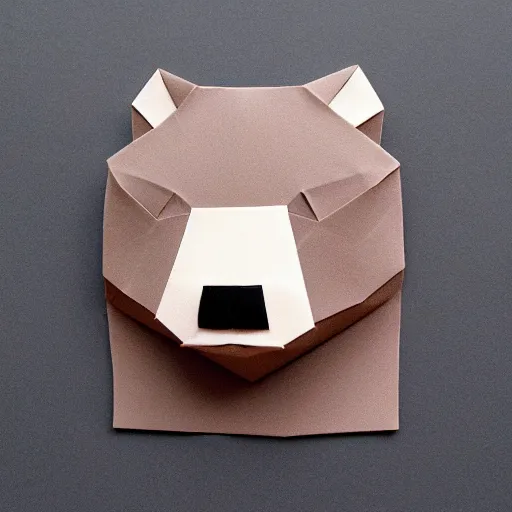 Image similar to an origami bear in cartoon style