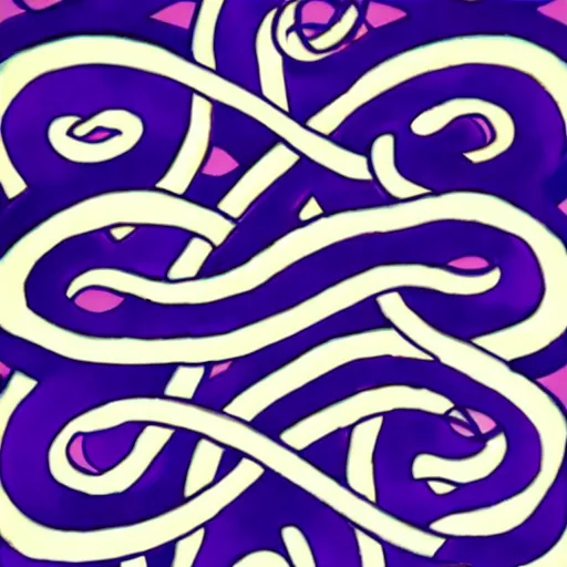 Prompt: purple tentacles forming into a celtic knot