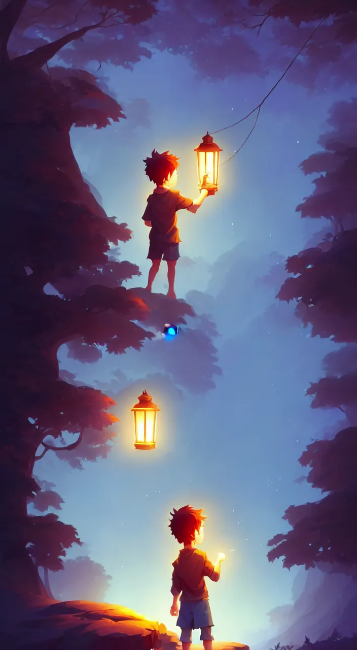 Prompt: boy holding a lantern walking into a dark forest, in marble incrusted of legends official fanart behance hd by jesper ejsing, by rhads, makoto shinkai and lois van baarle, ilya kuvshinov, rossdraws global illumination