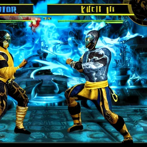 Image similar to scorpion mortal kombat blue, video game