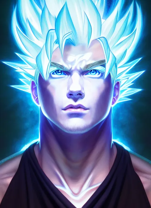 Prompt: symmetry!! portrait of ultra instinct shaggy, epic, blue aura, sparks and thunders, highly detailed, dynamic lighting, digital art, digital painting, artstation, wlop, sharp focus, illustration, art by artgerm and greg rutkowski and alphonse mucha, 8 k