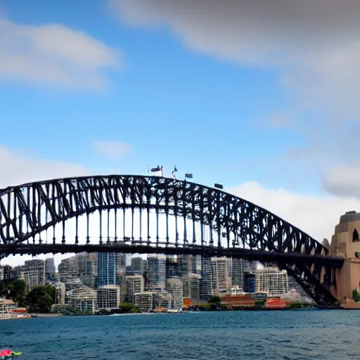 Prompt: sydney harbour bridge constructed from lego, canon eos r 3, 8 k, raw, unedited