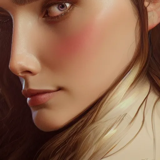 Image similar to portrait of elizabeth olsen wandavision, detailed face, decorated, intricate, elegant, highly detailed, digital painting, artstation, concept art, smooth, sharp focus, illustration, art by artgerm and greg rutkowski and alphonse mucha, 8 k