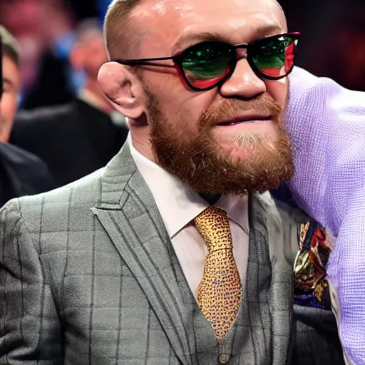 Image similar to Conor Mcgregor loses to elton john in a game of chess