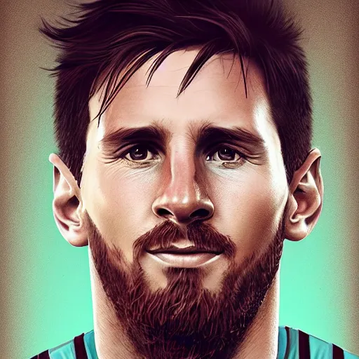 Prompt: a well designed portrait of Messi , detailed, realistic, Artstation, Greg Rutkowski, 8K resolution.