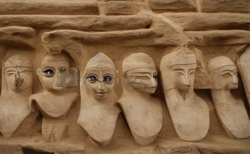 Image similar to marble sculpture of masked dune dynasty on the art deco streets of the undying empire city of ya - sattra during the festival of masks inside a museum hd 4 k photorealistic atmospheric light