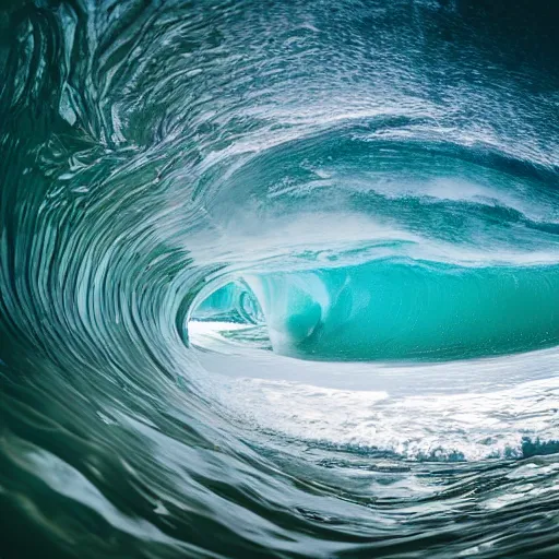 Prompt: photo of inside a wave