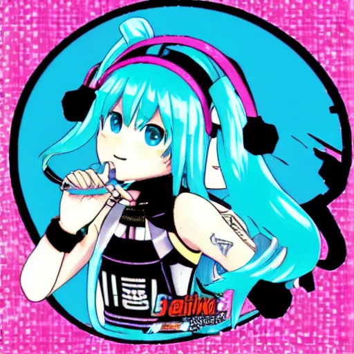 Image similar to hatsune miku smokes sega genesis