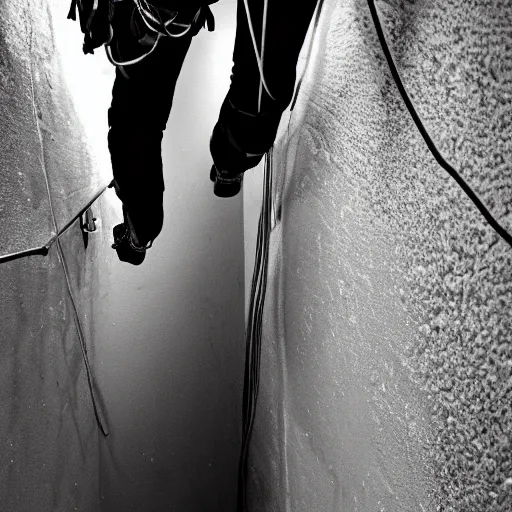 Image similar to climbing expedition on stairwell, high quality photo