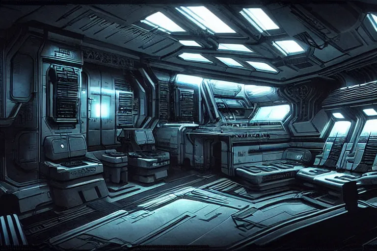 Nostromo spaceship interior from ((Alien)) by HR | Stable Diffusion