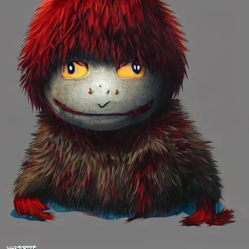 Image similar to suprised anime Portrait of Youppi the Habs Montreal Canadiens Mascot as a very sad and menacing pokemon, highly detailed anime, high evolution, 1993, legendary, smooth, sharp focus, dynamic lighting, intricate, trending on ArtStation, shiny Youppi as suprised pikachu, illustration pokemon, art by WLOP