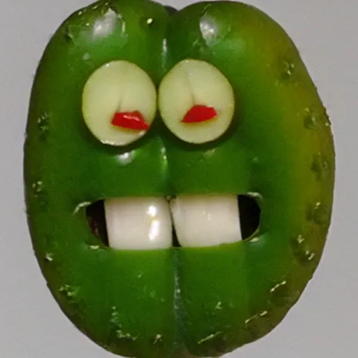 Image similar to pickle with a screaming face