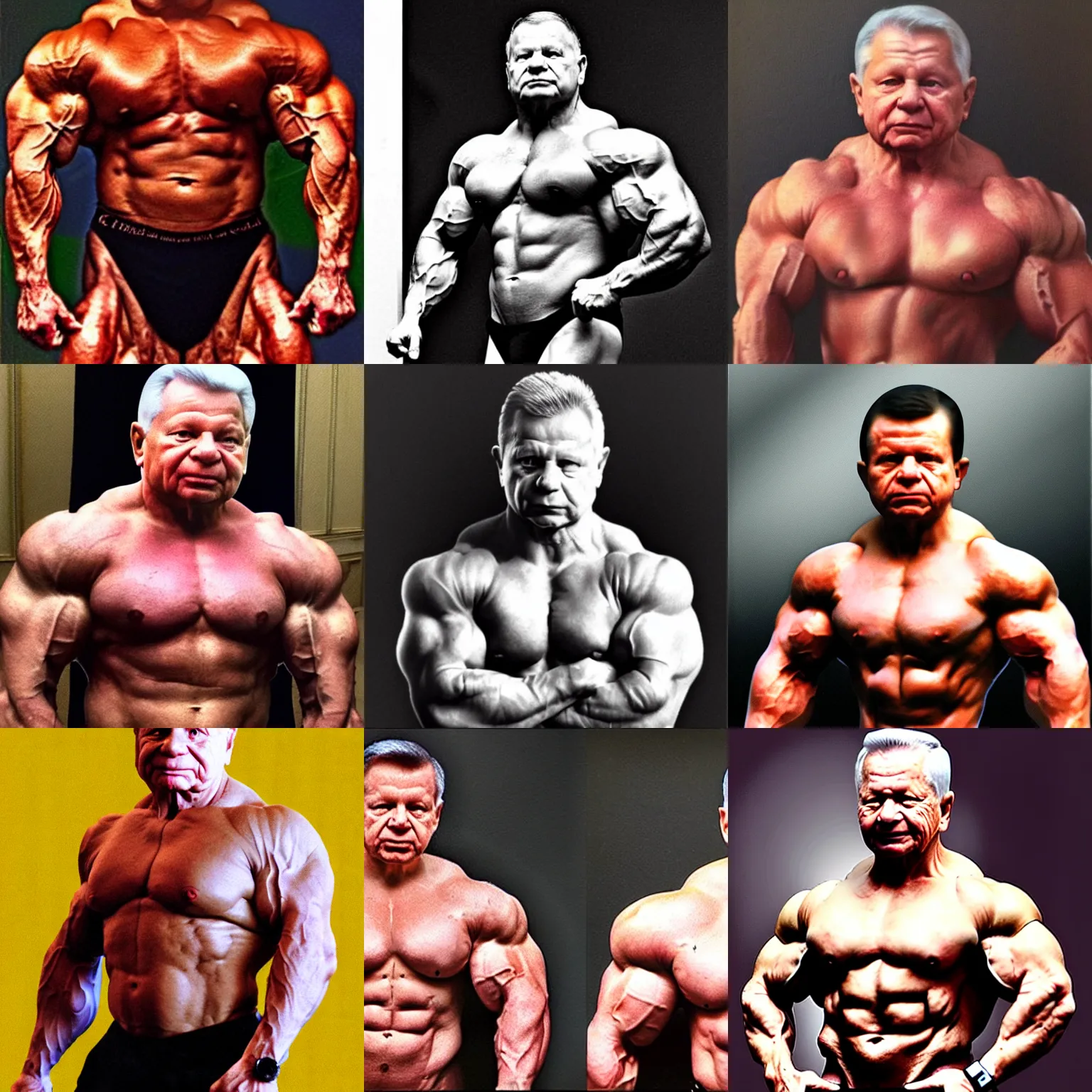 Prompt: lech kaczynski!! as a bodybuilder, photorealistic