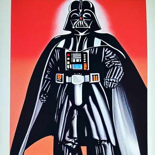 Image similar to darth vader, soviet propaganda poster