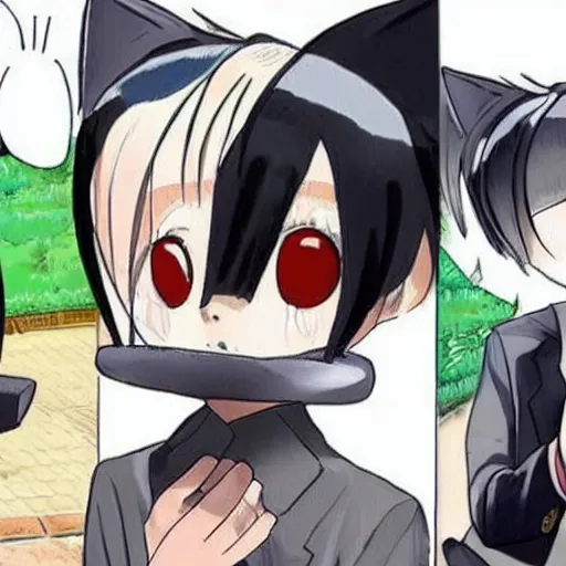 Prompt: vladimir putin with cat ears, anime style