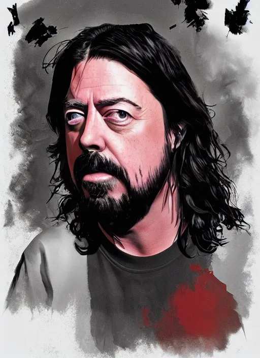 Image similar to Dave Grohl, detailed digital art, trending on Artstation