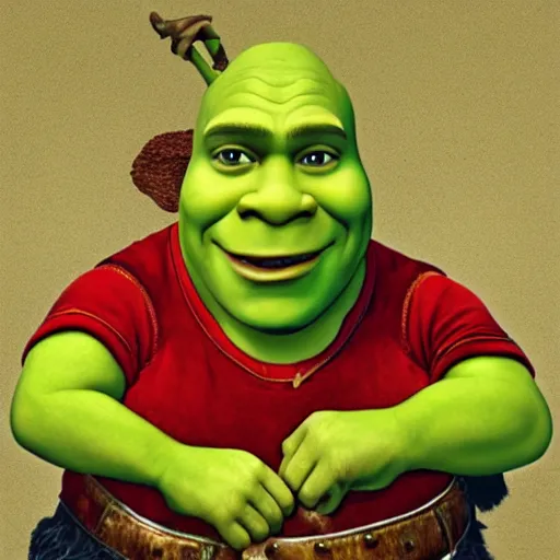 Prompt: shrek as a communist leader