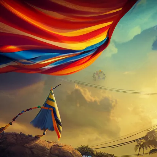 Prompt: indian flag waving, center frame, symmetric, rim light, fabric, electric, soft, concept art, intricate details, cinematic, highly detailed, colorful, photorealistic, disney pixar, octane render, iridescent, anime