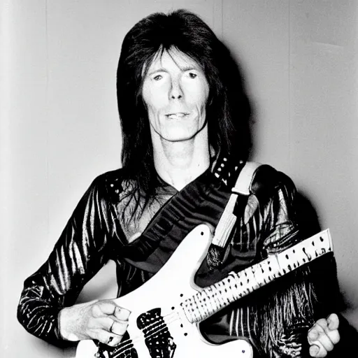 Image similar to ziggy played guitar jamming good with weird and gilly and the spiders from mars he played it left hand but made it too far became the special man then we were ziggy's band, inspired by mario martinez